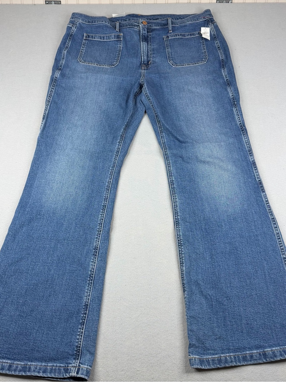 GAP High Rise Flare Jeans Women 35R Medium Indigo Stretch Y2K Plus